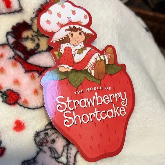 Strawberry Shortcake  Fleece Sleep Shorts with Faux Red Bow - Picture 2 of 6